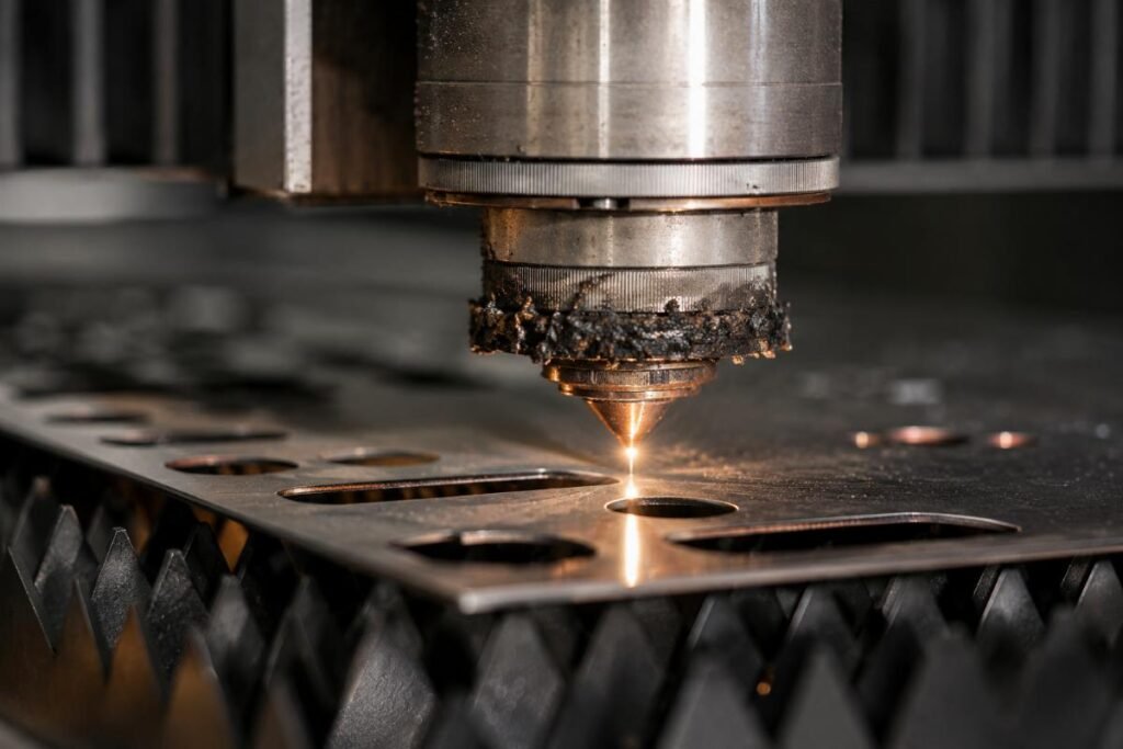 Adhesive buildup on CNC cutting blade
