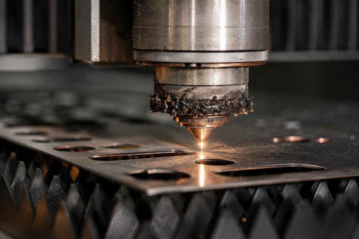 Adhesive buildup on CNC cutting blade