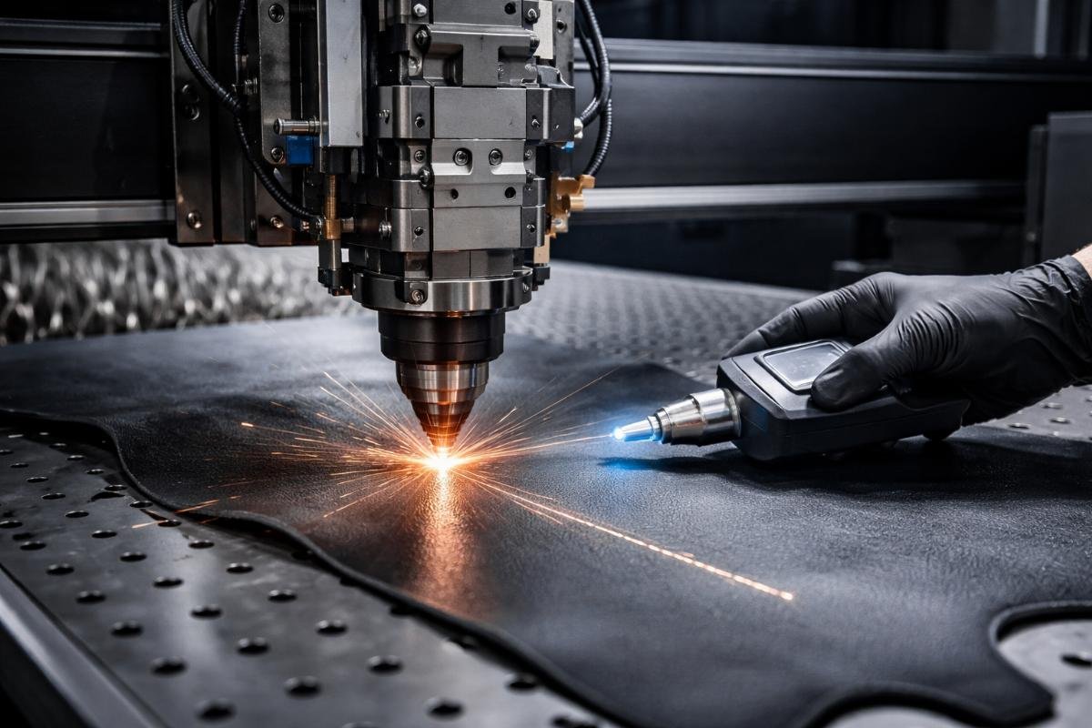 Leather cutting head coating performance testing