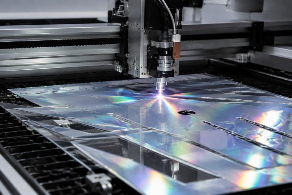 Reflective film cutting setup