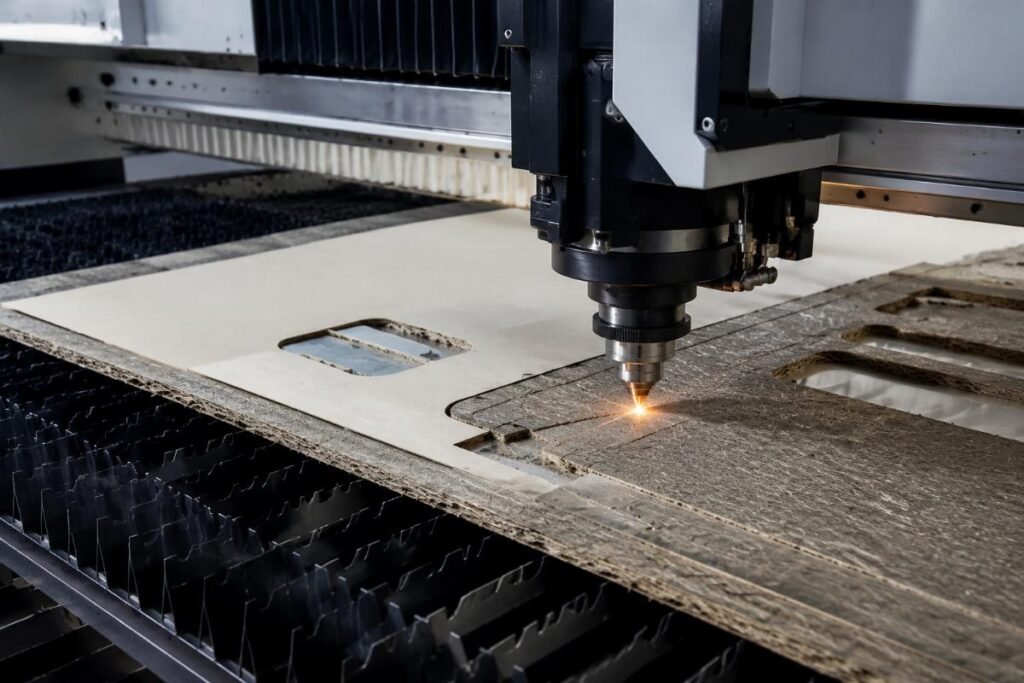 Lightweight composite materials cutting for NEV interiors