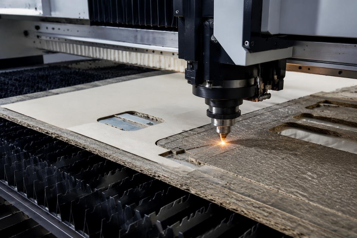 Lightweight composite materials cutting for NEV interiors