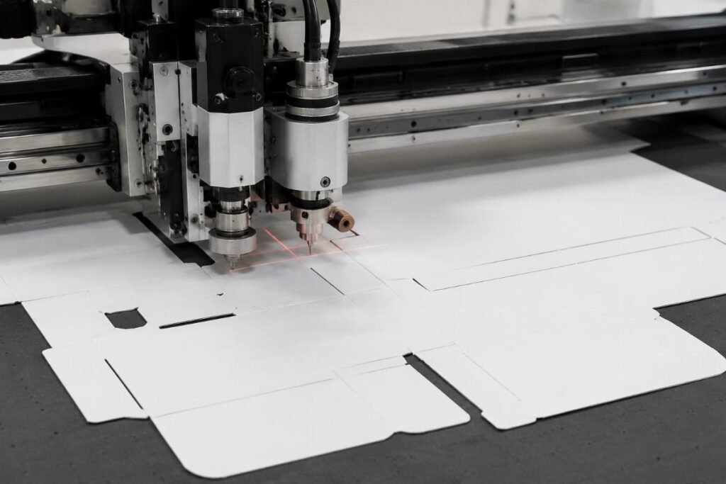 Digital knife cutter processing advertising materials