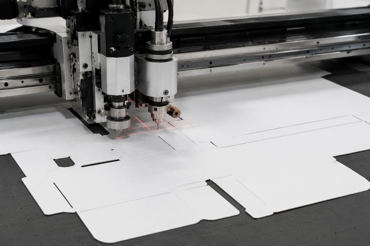 Digital knife cutter processing advertising materials