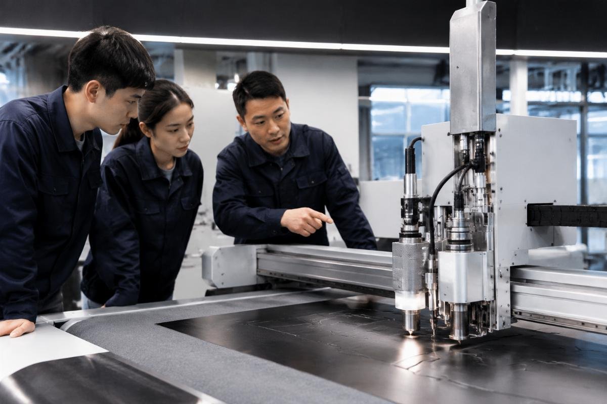 Operator training on digital knife cutter