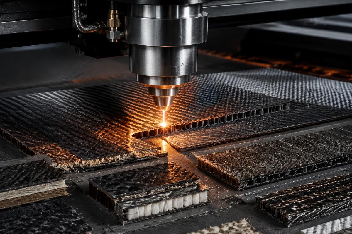 Material behavior differences in composite cutting