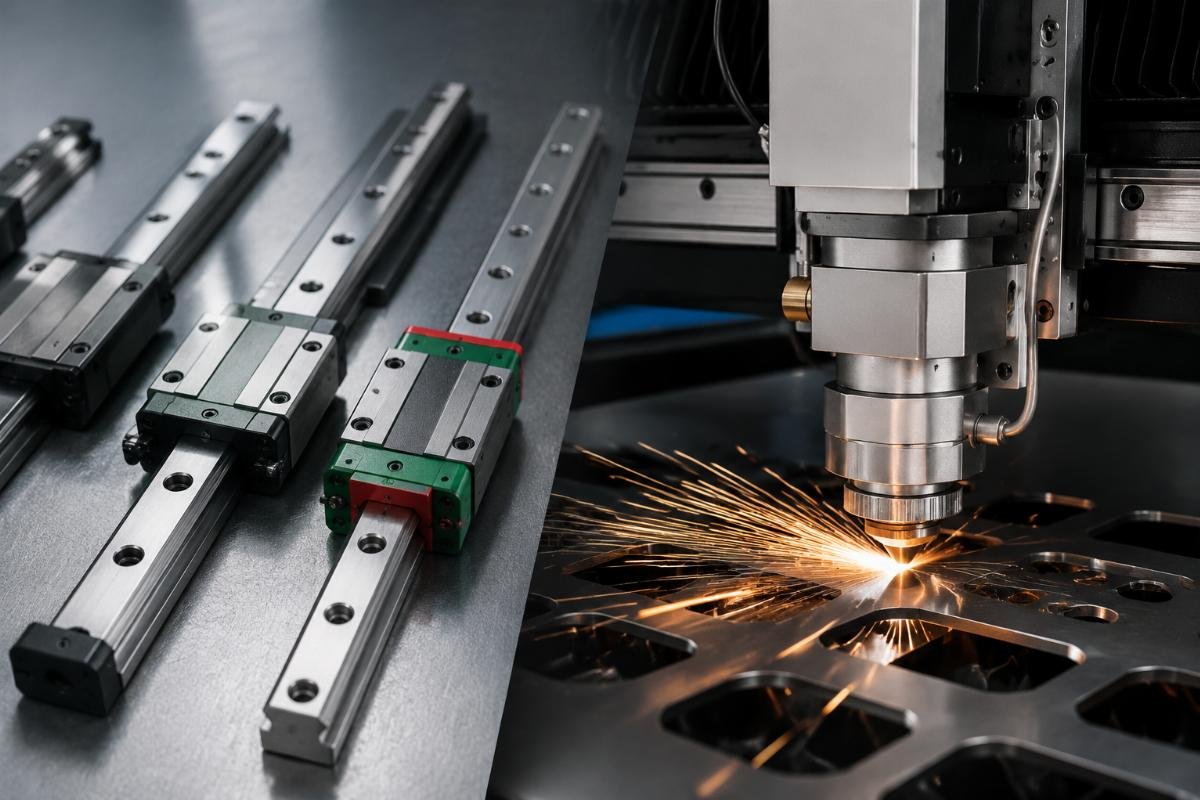 Guide rail materials comparison in knife cutting machines