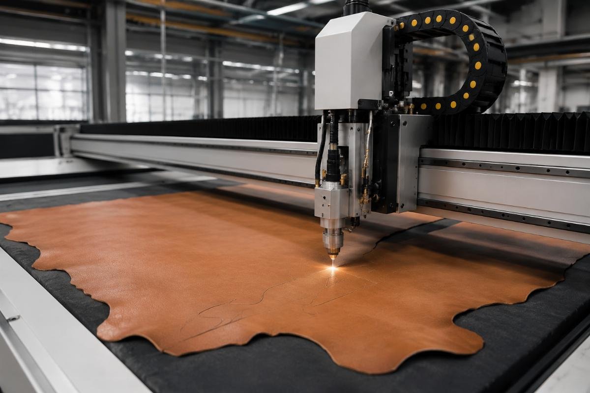 CNC Leather Cutting Machine in Factory