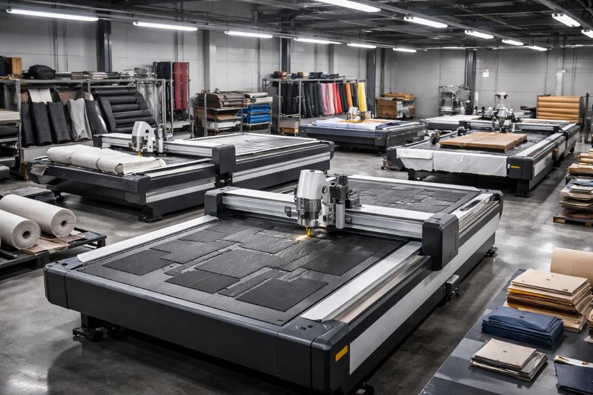 Different knife cutting machines configured for specific industry applications