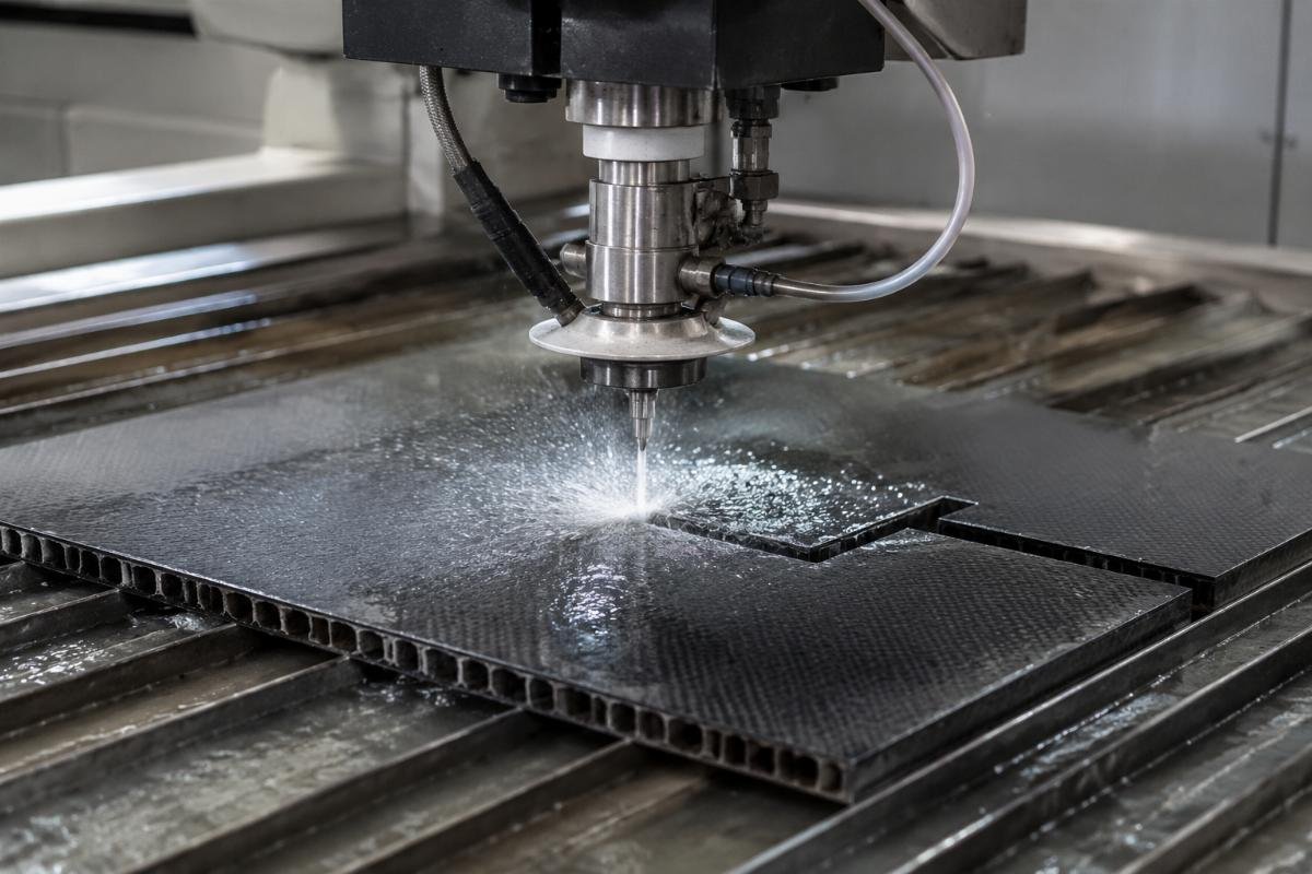 Waterjet cutting composite laminate
