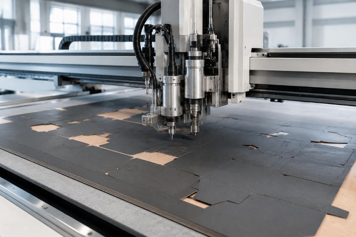 Oscillating knife CNC running short-run custom packaging orders