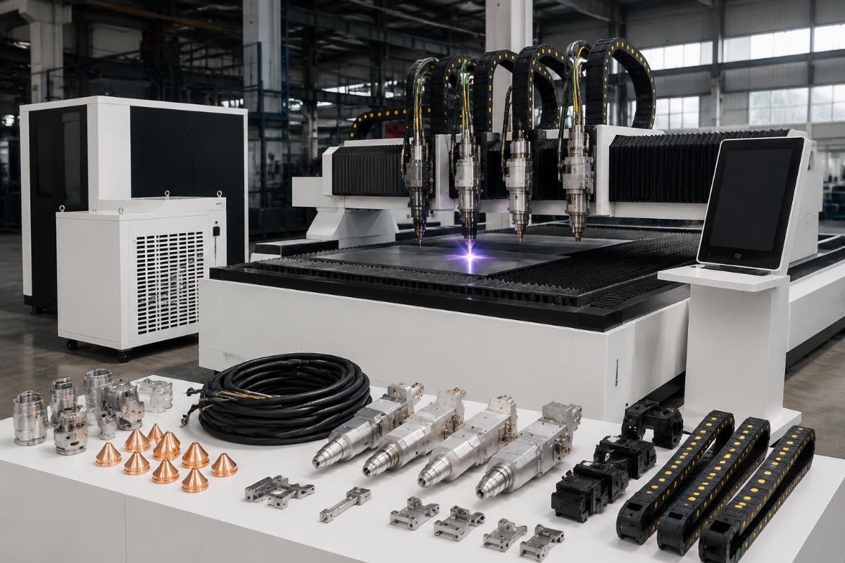 Standard turnkey CNC cutting line package contents Pre-configured CNC cutting line with multi-tool heads ready for factory delivery